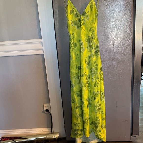 Zara Dresses & Skirts - NWT Zara Lime Green Floral Dress.#1